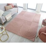 Flair rugs - tapis moderne en laine uni zen garden rose 120x170