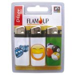 Briquets mini x3 a pierre curve decor flam up brflpicudecma