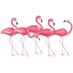 Signes grimalt - flamants roses d�coration murale appliques en m�tal ornement mural de jardin rose - ...