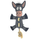Jouet ne gris avec corde 40 cm pour chien flamingo