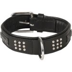 Flamingo pet products - collier cuir sedona noir taille m 34 - 40 cm pour chien. - flamingo