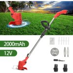 Flasidu - coupe - bordure lectrique sans fil, dsherbeur lectrique, 12v 2000mah 2 batteries 1 chargeur ...