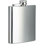 Flasque inox 200 ml, bouteille de poche, bo�te flasque, bouchon � vis, argent� - relaxdays