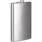 Flasque xxl 1, 8 litre en inox fte cadeau mariage fiole alcool fort design, argent - relaxdays