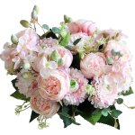 Fleurs artificis, rose fausse pivoine soie hortensia bouquet de fleurs baies r�alistes, 2 pi�ces arrangements ...