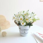 Fleurs artificiels interieur 1 pcs, fleurs artificielles avec pot en mtal artificielle plante decoration ...
