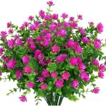 Fleurs artificielles, 8 paquets fausses fleurs d'eucalyptus bouquets de fleurs de lotus en plastique ...