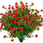 Fleurs artificielles faux arbustes de buis rsistants aux uv en plein air 12 paquets, faux plastique ...