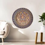 Fleur de lotus mandala - art mur, tenture murale en m�tal lotus flower mandala pour la d�coration de ...