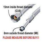 Flexitaly - 50cm tuyau flexible d'alimentation pour robinet 3 / 8 x m8x1