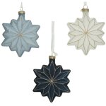 Pendentif sapin de no�l en verre en forme de flocon de neige 6, 8x10, 5cm