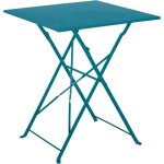 Ozalide - table de jardin pliante - 2 places - bleu canard - florence