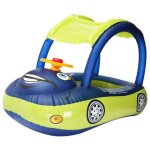Flotteur b�b� piscine gonflable canop�e �pais pvc forme voiture bateau de natation avec pare - soleil ...