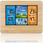 Flyme - ymyny lcd ecran couleur previsions meteo reveil thermometre interieur, et exterieur et hygrometre ...