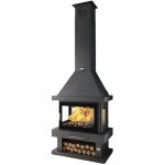 Fm biomasa - po�le � bois chemin�e 3 faces - firematic vegas 13. 8 kw porte fonte - sans vitre s�rigraphi�e ...