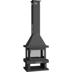 Fm biomasa - po�le � bois chemin�e 4 faces - firematic kingston 10. 4 kw porte fonte - sans vitre s�rigraphi�e ...