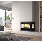 Fm calefaccion - insert � bois 3 faces ventil� - firematic abby 12. 8 kw foyer en fonte