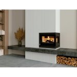 Fm calefaccion - insert  bois d'angle - firematic lora - d 12. 6 kw foyer en fonte