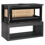 Fm calefaccion - po�le � bois ventil� 3 faces - firematic calgary - l 13. 5 kw foyer en vermiculite