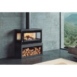 Fm calefaccion - po�le � bois ventil� 3 faces - firematic calgary - l 13. 5 kw foyer en vermiculite