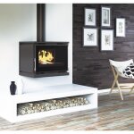 Fm calefaccion - po�le � bois ventil� - firematic columbia suspendu 12. 5 kw foyer en fonte