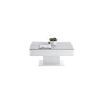 Fmd - table basse avec rangements 100x65x46 cm gris béton et blanc Fmd - table basse avec rangements 100x65x46 cm gris béton et blanc