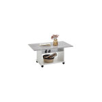 Fmd - table basse à roulettes 100x60x44 cm gris béton et blanc Fmd - table basse à roulettes 100x60x44 cm gris béton et blanc