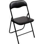 Perel - folding chair padded chaise de camping noir fp168b