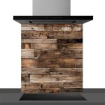 Fond de hotte d�corative, bois brut marron 60x70 fond de hotte