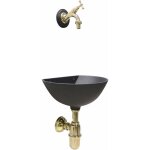 Fonderia bongiovanni - fontaine murale 600 en fonte grise avec robinet 303l et siphon pour jardin potager ...