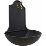 Fonderia bongiovanni - fontaine murale en fonte couleur marbella avec robinet bruni pour jardin à la ... Fonderia bongiovanni - fontaine murale en fonte couleur marbella avec robinet bruni pour jardin à la ...