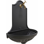 Fonderia bongiovanni - fontaine murale siviglia de couleur fonte avec robinet en laiton bruni pour la ...