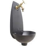 Fonderia bongiovanni - fontaine murale tebe couleur fonte pour maison et jardin avec robinet, finition ... Fonderia bongiovanni - fontaine murale tebe couleur fonte pour maison et jardin avec robinet, finition ...