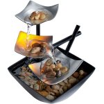 Fontaine de bureau dcorative, 3 niveaux, pompe automatique avec interrupteur d'alimentation, noir / ...