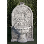 Anaparra - fontaine centrale classique en pierre reconstituée murale enfants 110x55x182cm. Anaparra - fontaine centrale classique en pierre reconstituée murale enfants 110x55x182cm.