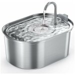 Fontaine a eau chat en acier inoxydable, 3, 2l fontaine � eau pour chat automatique avec pompe silencieuse, ...