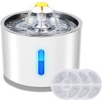Fontaine  eau pour chat et petit chien 2. 4l, distributeur eau pour chat silencieux avec 3 filtre  ...