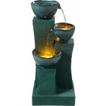 Fontaine d'eau ext�rieure � 3 �tages de 28, 54 pouces avec lumi�res led, vert, teamson home
