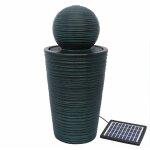 Fontaine de jardin alimente nergie solaire ornement de jardin extrieur dcor patio rsine noire sphre ...