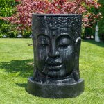 Wanda collection - fontaine de jardin mur d'eau visage de bouddha 1 m 20 noir Wanda collection - fontaine de jardin mur d'eau visage de bouddha 1 m 20 noir
