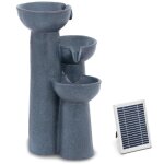 Hillvert - fountaine de jardin solaire - 3 coquilles sur les colonnes - clairage led