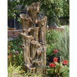 Ubbink - fontaine de jardin tiros vieux troncs d'arbre avec cascades et éclairage led Ubbink - fontaine de jardin tiros vieux troncs d'arbre avec cascades et éclairage led