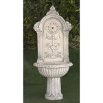 Fontaine murale classique en pierre reconstituée marina royal 46x26x102cm. Fontaine murale classique en pierre reconstituée marina royal 46x26x102cm.