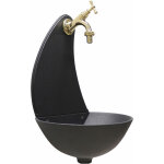 Fontaine murale luna de couleur fonte avec robinet en laiton poli pour la maison et le jardin Fontaine murale luna de couleur fonte avec robinet en laiton poli pour la maison et le jardin