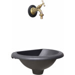 Fontaine murale mod�le olbia pour balcon de jardin avec robinet en laiton au choix : bruni