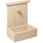 Fontaine murale en pierre bouchard�e l. 62xh. 93xp. 36 cm - ro'ma nature