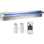 Fontaine de la piscine, etang argent 220 v en acier inoxydable cascade bassin exterieur 60 x 11. 5 x ...