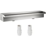 Vevor fontaine de la piscine, etang argent en acier inoxydable 304 cascade bassin exterieur 60 x 11. ...