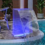Fontaine de piscine avec led rvb acrylique 51 cm