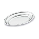 Fontaine / plateau ovale lacor en en acier inoxydable, argent [30 x 20 cm]